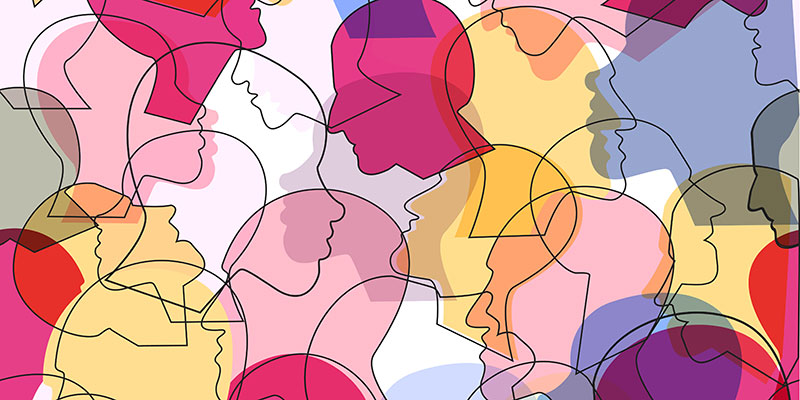 abstract image of a people's heads
